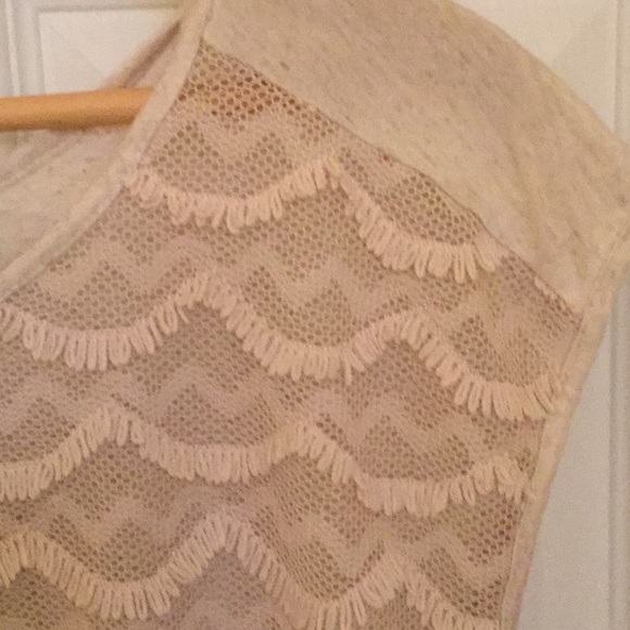 Lovemarks Tops - Cute Lovemarks Lace Mixed Media Tee